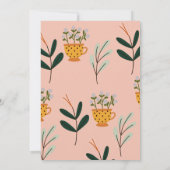 Moderne Vrijgezellenfeest Tea Party Kaart (Achterkant)