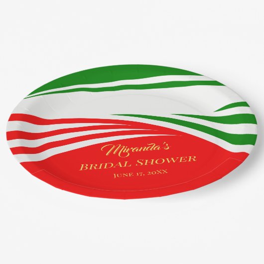 Moderne Vrijgezellenfeest van de Italiaanse vlag Papieren Bordje (Gekanteld)