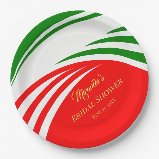 Moderne Vrijgezellenfeest van de Italiaanse vlag Papieren Bordje (Voorkant)