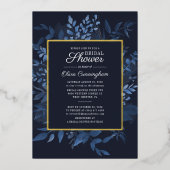 Moderne Vrijgezellenfeest van de marineblauw Folie Uitnodiging (Voorkant)