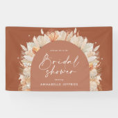 Moderne vrijgezellenfeest van Terracotta pampas Spandoek (Horizontaal)