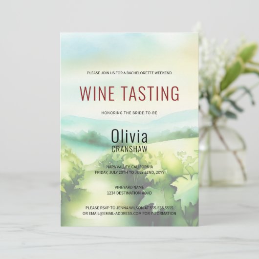 Moderne vrijgezellenfeest Wijnproeverij Bestemming Kaart (Staand voorkant)