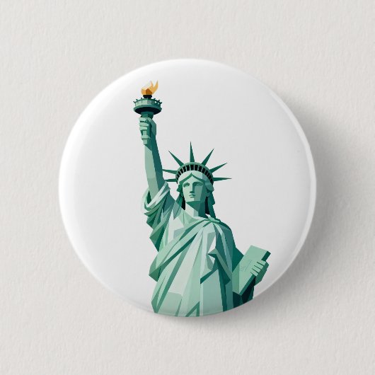 Moderne Vrijheidsbeeld Knop Ronde Button 5,7 Cm (Voorkant)