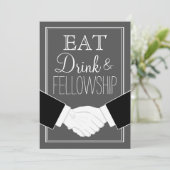 Moderne vrijmetselaar diner uitnodiging, aangepast kaart (Staand voorkant)