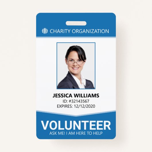 Moderne vrijwilligers-ID Badge (Voorkant)