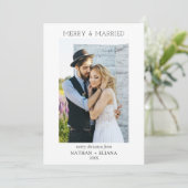 Moderne Vrolijk en Getrouwd Pas getrouwd Foto Vaka Feestdagenkaart (Staand voorkant)