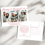 Moderne Vrolijk & Getrouwd Trouwfoto Kerstmis Feestdagenkaart<br><div class="desc">Verstuur feestelijke vakantie groeten met ons Modern Merry & Married Wedding Photo Christmas Holiday Briefkaart! Met een gekoesterde trouwfoto naast de vrolijke Merry & Married-boodschap in strakke, moderne typografie, legt dit briefkaart prachtig de warmte vast van je eerste vakantieseizoen als jonggehuwden. Het strakke, elegante ontwerp laat je foto schitteren, waardoor...</div>