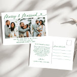 Moderne Vrolijk & Getrouwd Trouwfoto Kerstmis Feestdagenkaart<br><div class="desc">Verstuur feestelijke vakantie groeten met ons Modern Merry & Married Wedding Photo Christmas Holiday Briefkaart! Met een gekoesterde trouwfoto naast de vrolijke Merry & Married-boodschap in strakke, moderne typografie, legt dit briefkaart prachtig de warmte vast van je eerste vakantieseizoen als jonggehuwden. Het strakke, elegante ontwerp laat je foto schitteren, waardoor...</div>