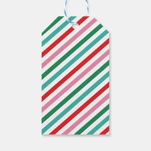 Moderne Vrolijk & Helder Retro Kleurrijke Kerstmis Cadeaulabel (Achterkant)