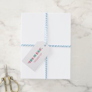 Moderne Vrolijk & Helder Retro Kleurrijke Kerstmis Cadeaulabel
