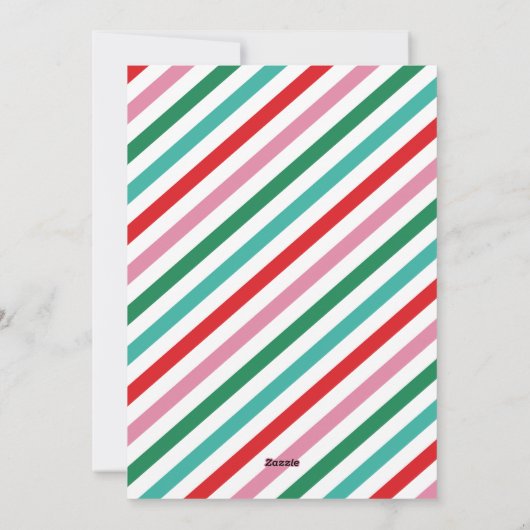 Moderne Vrolijk & Helder Retro Kleurrijke Kerstmis Feestdagenkaart (Achterkant)