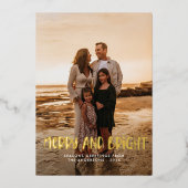 Moderne Vrolijk & Helder Retro Kleurrijke Kerstmis Folie Feestdagenkaart (Voorkant)