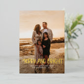 Moderne Vrolijk & Helder Retro Kleurrijke Kerstmis Folie Feestdagenkaart (Staand Voorkant)