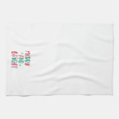 Moderne Vrolijk & Helder Retro Kleurrijke Kerstmis Theedoek (Horizontaal)