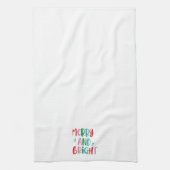 Moderne Vrolijk & Helder Retro Kleurrijke Kerstmis Theedoek (Verticaal)