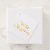 Moderne Vrolijk Kerstfeest echte gouden folie Bedankjes Labels (Met doos)