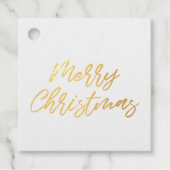 Moderne Vrolijk Kerstfeest echte gouden folie Bedankjes Labels (Voorkant)