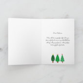 Moderne vrolijk kerstfeest vriend naam gevouwen feestdagen kaart (Binnen)