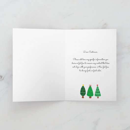 Moderne vrolijk kerstfeest vriend naam gevouwen feestdagen kaart (Binnen)