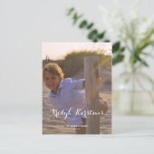 Moderne Vrolijk Kerstmis Foto Design Personaliseer Briefkaart (Staand voorkant)