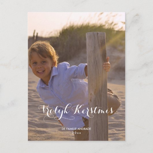 Moderne Vrolijk Kerstmis Foto Design Personaliseer Briefkaart (Voorkant)