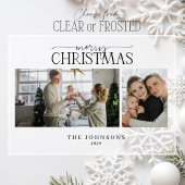 Moderne Vrolijk Kerstscript Fotovakantie Acryl Uitnodigingen