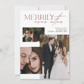 Moderne vrolijk ooit na rood groen Tartan Plaid Feestdagenkaart (Voorkant)