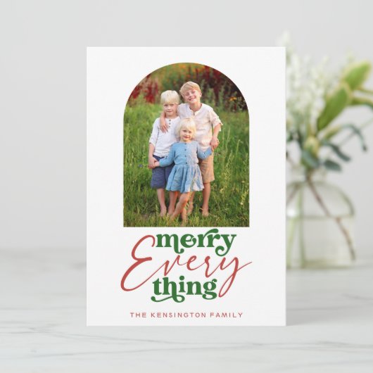 Moderne vrolijke alles Retro rode vakantiefoto (Staand voorkant)