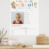 Moderne vrolijke belettering | 1e schooldag poster (Keuken)