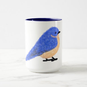 Moderne vrolijke bluebird mok