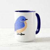 Moderne vrolijke bluebird mok (Voorkant rechts)