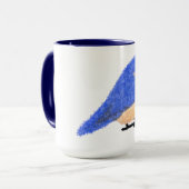 Moderne vrolijke bluebird mok (Voorkant links)