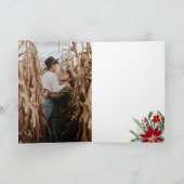 Moderne vrolijke Bright Christmas floral 4 foto's Feestdagen Kaart (Binnen)