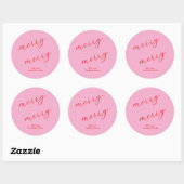 Moderne Vrolijke Elegante Script Kerstvakantie Ronde Sticker (Vel)