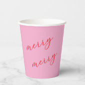 Moderne vrolijke elegante script vakantie partij papieren bekers (Voorkant)