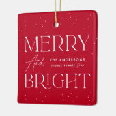 Moderne vrolijke en felrode foto keramisch ornament (Links)