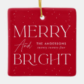 Moderne vrolijke en felrode foto keramisch ornament (Voorkant)