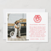 Moderne vrolijke en getrouwde Pas getrouwd Foto Ke Feestdagenkaart (Achterkant)