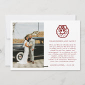 Moderne vrolijke en getrouwde Pas getrouwd Foto Ke Feestdagenkaart (Achterkant)