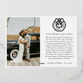 Moderne vrolijke en getrouwde Pas getrouwd Foto Ke Folie Feestdagenkaart (Achterkant)