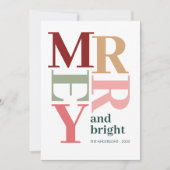 Moderne vrolijke en heldere aangepaste kerstfoto feestdagenkaart (Voorkant)