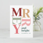 Moderne vrolijke en heldere aangepaste kerstfoto feestdagenkaart (Staand voorkant)