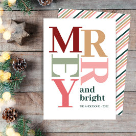 Moderne vrolijke en heldere aangepaste kerstvakant feestdagenkaart