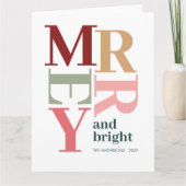 Moderne vrolijke en heldere aangepaste kerstvakant kaart (Voorkant)