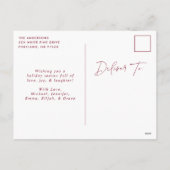 Moderne vrolijke en heldere Cranberry niet-foto Feestdagenkaart (Achterkant)