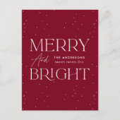 Moderne vrolijke en heldere Cranberry niet-foto Feestdagenkaart (Voorkant)