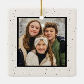 Moderne vrolijke en heldere crème foto keramisch ornament (Achterkant)