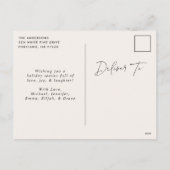 Moderne vrolijke en heldere crème niet-foto feestdagenkaart (Achterkant)