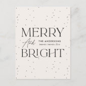 Moderne vrolijke en heldere crème niet-foto feestdagenkaart (Voorkant)