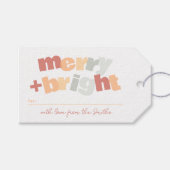 Moderne vrolijke en heldere familie kerstvakantie cadeaulabel (Voorkant (Horizontaal))